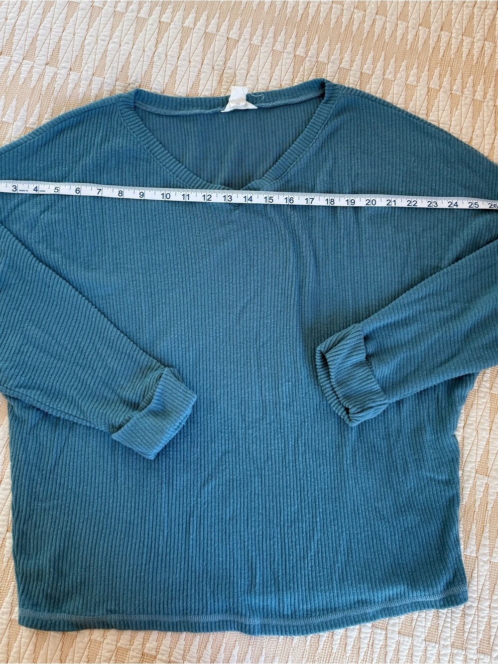 Caslon Ribbed Dolman Long-Sleeve Top in Teal